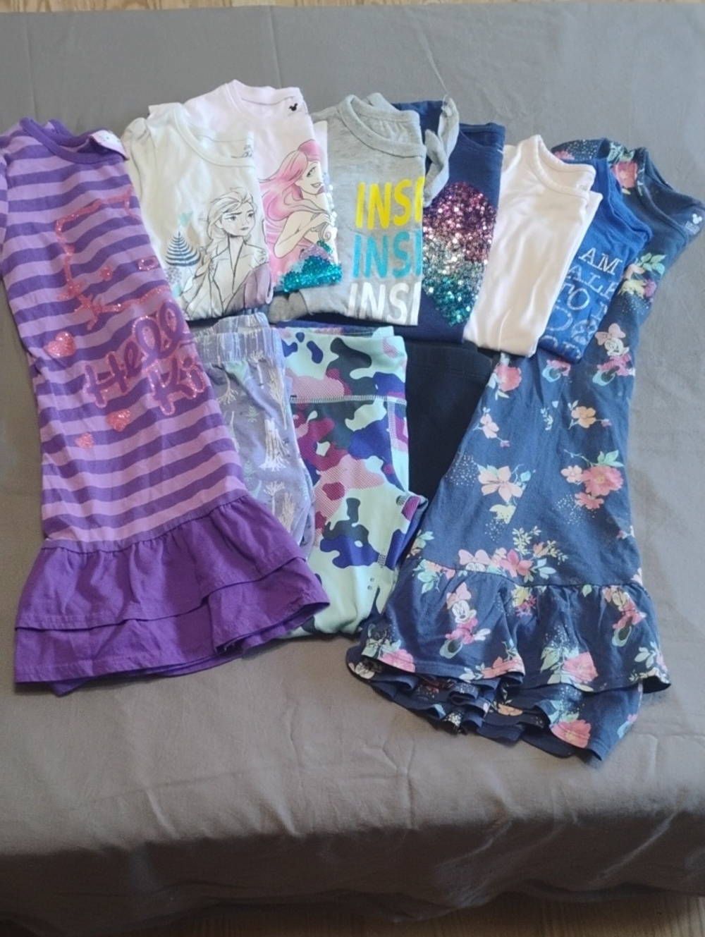 Kids Dress & Tops Bundle - Purple, Navy, Pastel Mix